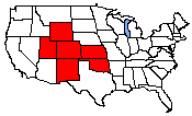 Map showing states in the 10th Circuit.